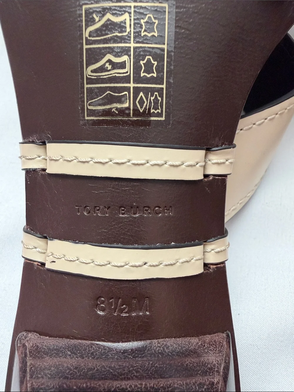TORY BURCH KNOTTED HEELED MULE SANDAL. Size 8.5. Never worn.